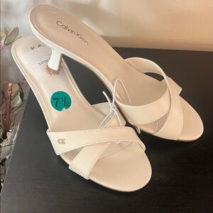 Calvin Klein Women's Beige Heeled Sandals NEW sz 7 1/2